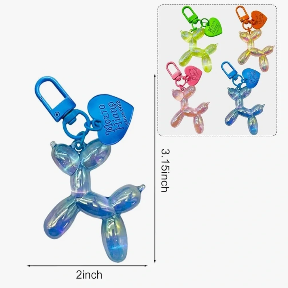 Purse bag charms in 4 colors collectible set Balloon Dog Keychains